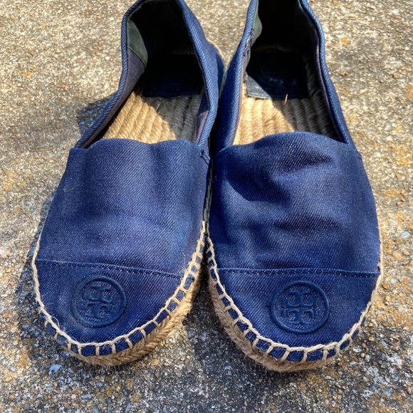 Tory Burch Navy Blue Espadrilles Flats - Picture 2 of 4